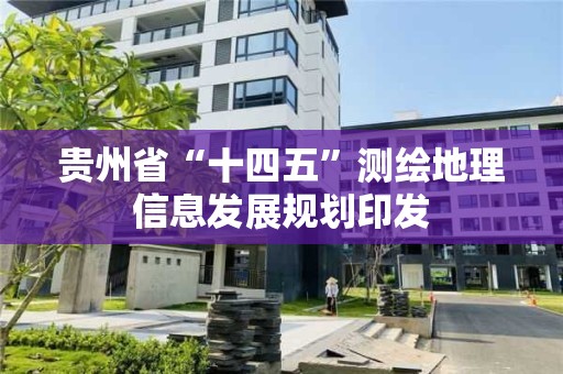 貴州省“十四五”測繪地理信息發展規劃印發