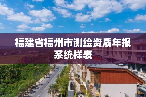 福建省福州市測繪資質年報系統樣表