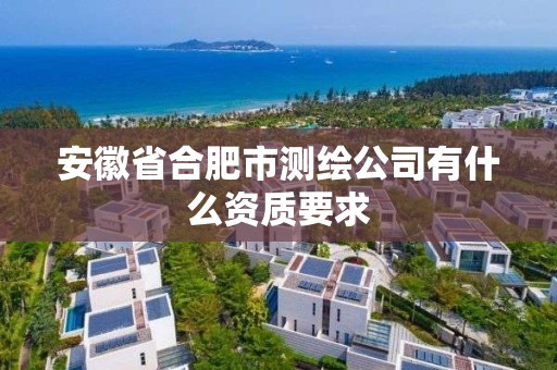 安徽省合肥市測繪公司有什么資質要求