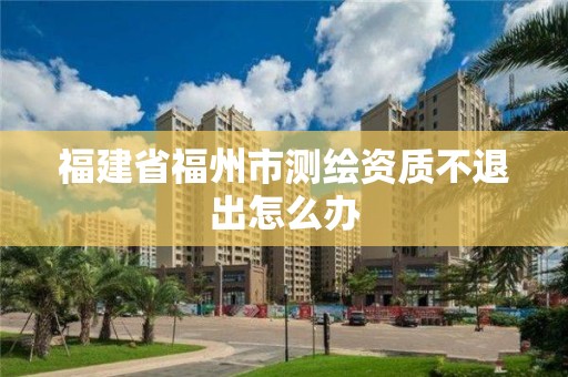 福建省福州市測繪資質不退出怎么辦