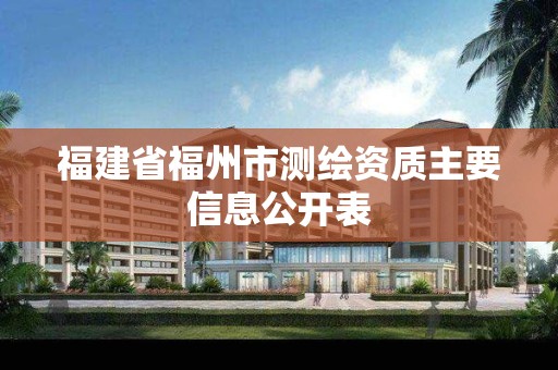 福建省福州市測繪資質主要信息公開表