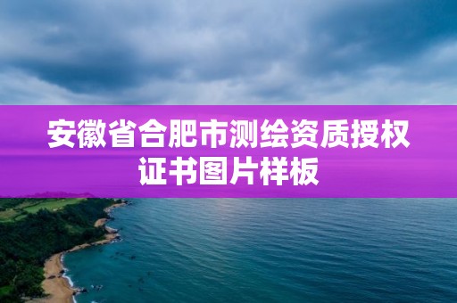 安徽省合肥市測繪資質授權證書圖片樣板