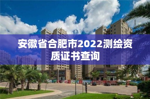 安徽省合肥市2022測(cè)繪資質(zhì)證書查詢