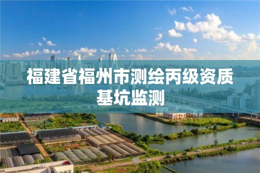 福建省福州市測繪丙級資質基坑監測