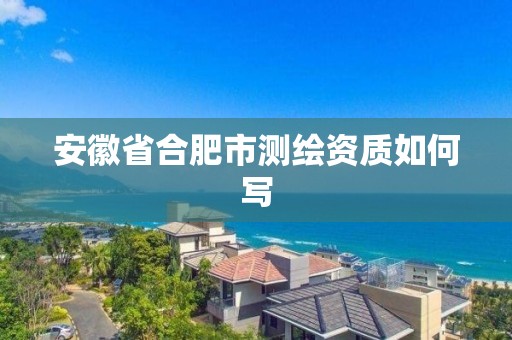 安徽省合肥市測繪資質如何寫