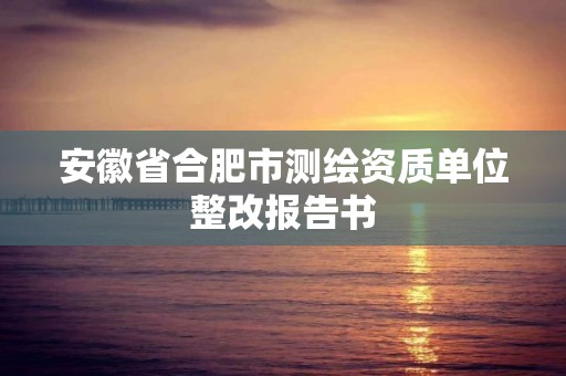 安徽省合肥市測繪資質單位整改報告書