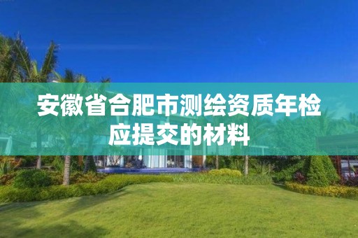 安徽省合肥市測繪資質年檢應提交的材料