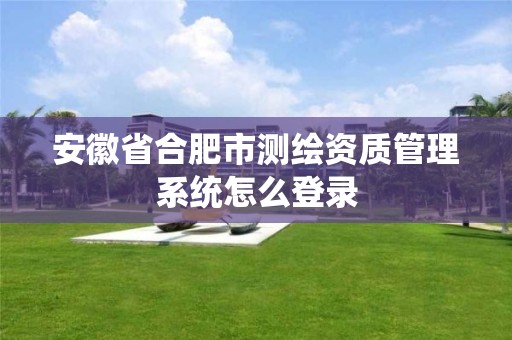 安徽省合肥市測繪資質管理系統怎么登錄