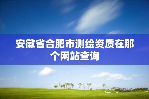 安徽省合肥市測繪資質在那個網站查詢