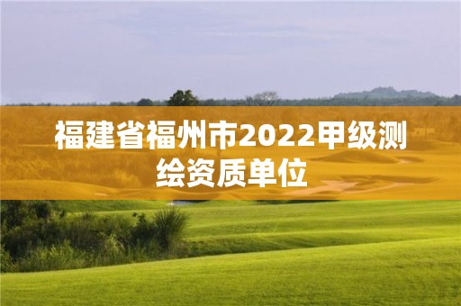 福建省福州市2022甲級測繪資質單位