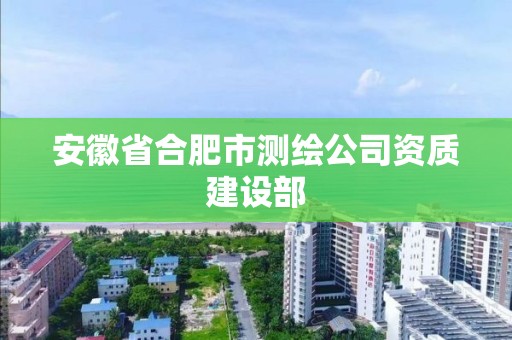 安徽省合肥市測繪公司資質(zhì)建設(shè)部