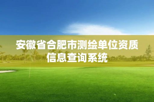 安徽省合肥市測繪單位資質信息查詢系統