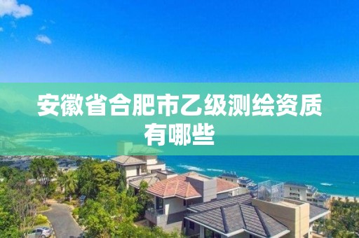 安徽省合肥市乙級測繪資質有哪些