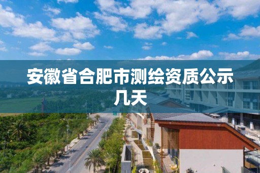 安徽省合肥市測繪資質公示幾天