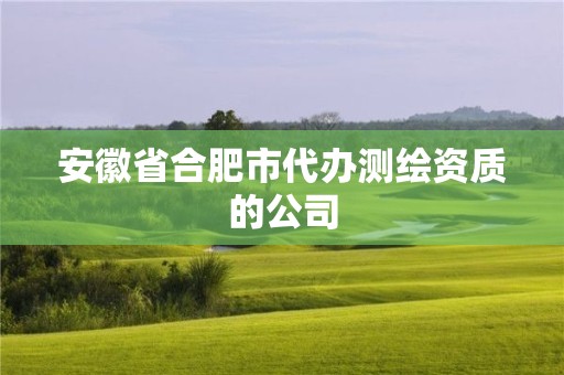 安徽省合肥市代辦測繪資質的公司