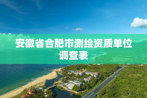 安徽省合肥市測繪資質(zhì)單位調(diào)查表