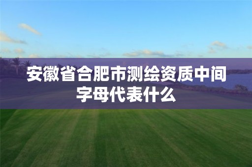 安徽省合肥市測繪資質中間字母代表什么