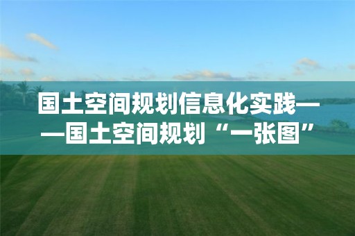 國土空間規劃信息化實踐——國土空間規劃“一張圖”實施監督信息系統研發