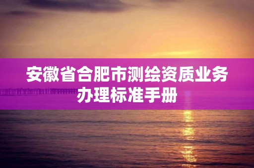 安徽省合肥市測繪資質業務辦理標準手冊