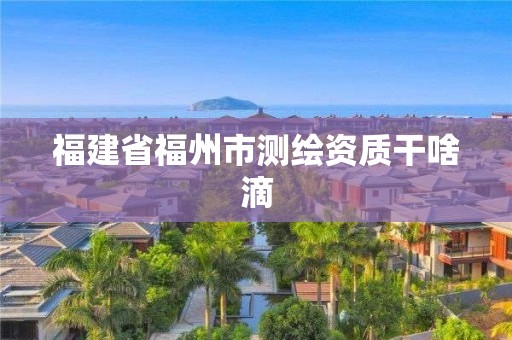 福建省福州市測(cè)繪資質(zhì)干啥滴