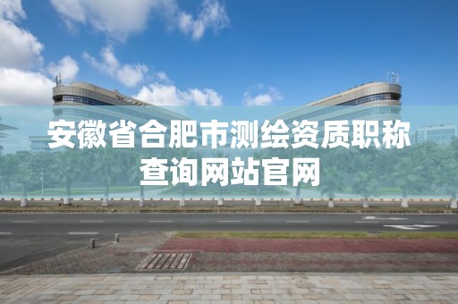 安徽省合肥市測繪資質職稱查詢網站官網