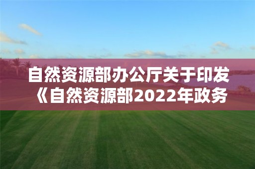 自然資源部辦公廳關于印發《自然資源部2022年政務公開工作要點》的通知