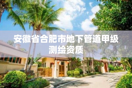 安徽省合肥市地下管道甲級測繪資質(zhì)