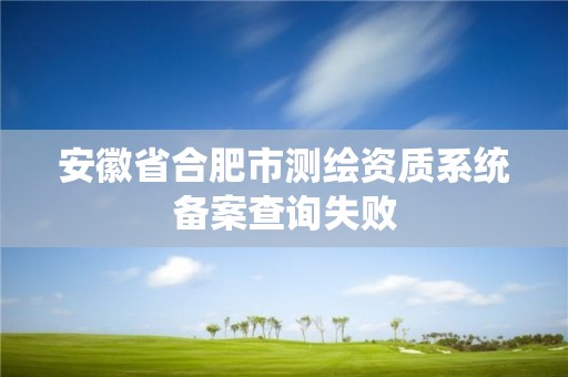 安徽省合肥市測繪資質系統備案查詢失敗