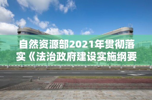 自然資源部2021年貫徹落實《法治政府建設實施綱要（2021-2025年）》情況