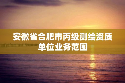 安徽省合肥市丙級測繪資質單位業務范圍