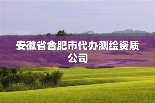 安徽省合肥市代辦測繪資質公司