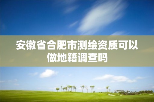 安徽省合肥市測繪資質可以做地籍調查嗎