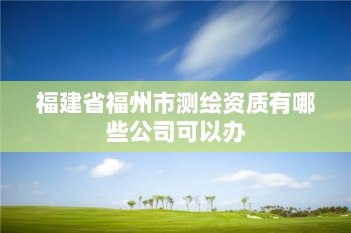 福建省福州市測繪資質有哪些公司可以辦