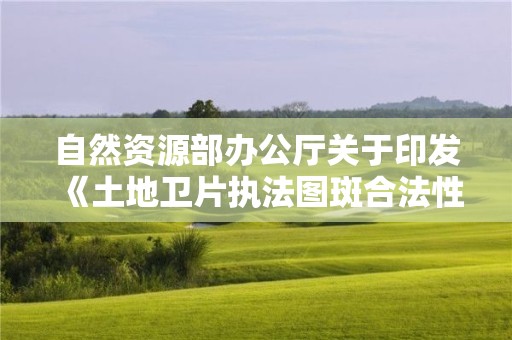 自然資源部辦公廳關(guān)于印發(fā)《土地衛(wèi)片執(zhí)法圖斑合法性判定規(guī)則》的通知