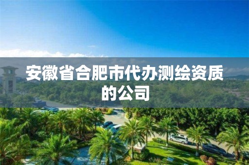 安徽省合肥市代辦測繪資質的公司