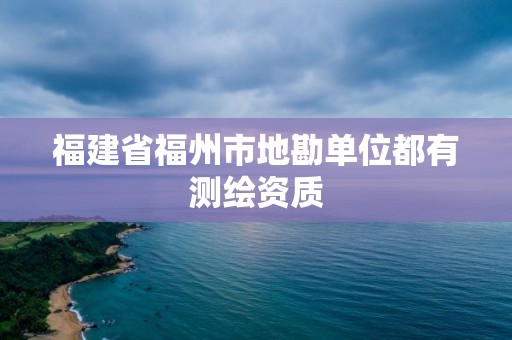 福建省福州市地勘單位都有測(cè)繪資質(zhì)