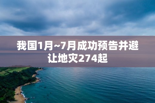 我國1月~7月成功預告并避讓地災274起