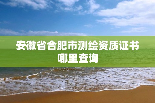 安徽省合肥市測繪資質證書哪里查詢