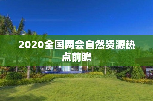 2020全國兩會自然資源熱點前瞻