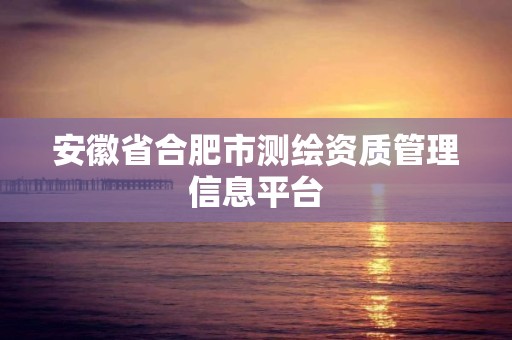 安徽省合肥市測繪資質管理信息平臺