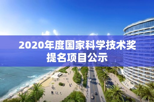 2020年度國家科學技術獎提名項目公示