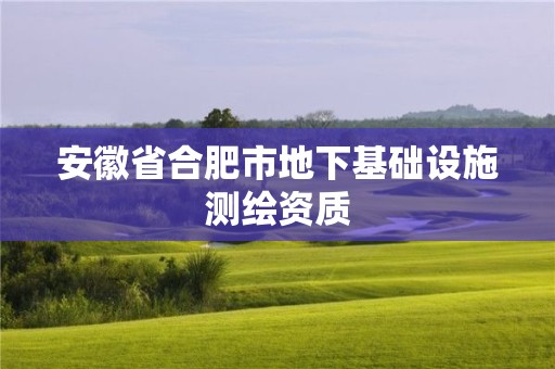 安徽省合肥市地下基礎(chǔ)設(shè)施測(cè)繪資質(zhì)