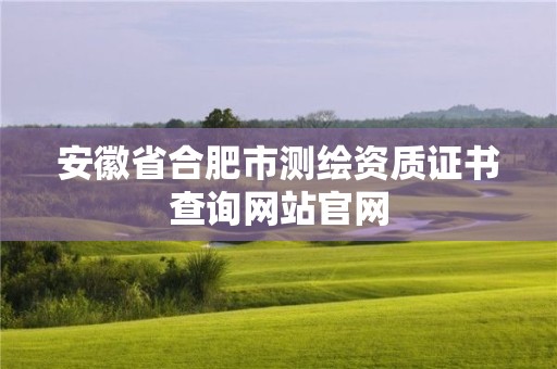 安徽省合肥市測繪資質(zhì)證書查詢網(wǎng)站官網(wǎng)