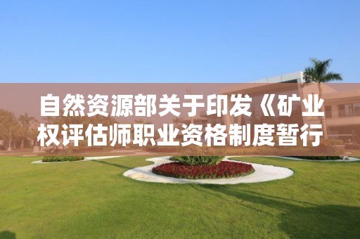 自然資源部關于印發《礦業權評估師職業資格制度暫行規定》和《礦業權評估師職業資格考試實施辦法》的通知