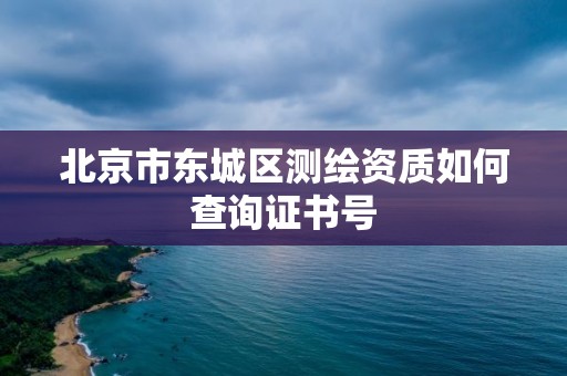 北京市東城區測繪資質如何查詢證書號