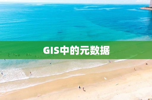 GIS中的元數據