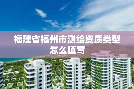 福建省福州市測繪資質類型怎么填寫