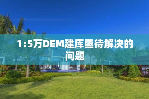 1:5萬DEM建庫亟待解決的問題