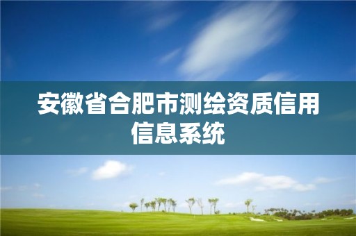 安徽省合肥市測(cè)繪資質(zhì)信用信息系統(tǒng)