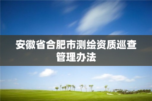 安徽省合肥市測繪資質巡查管理辦法